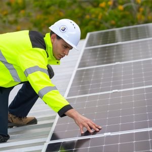 Bendazzoli Impianti Tecnician Working on solar energy solar panel worker Green energy